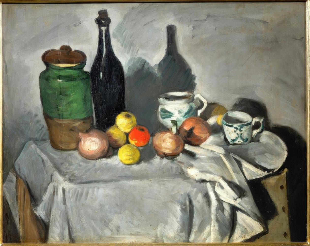 Martwa natura (owoce i potrawy) autorstwa Paul Cézanne