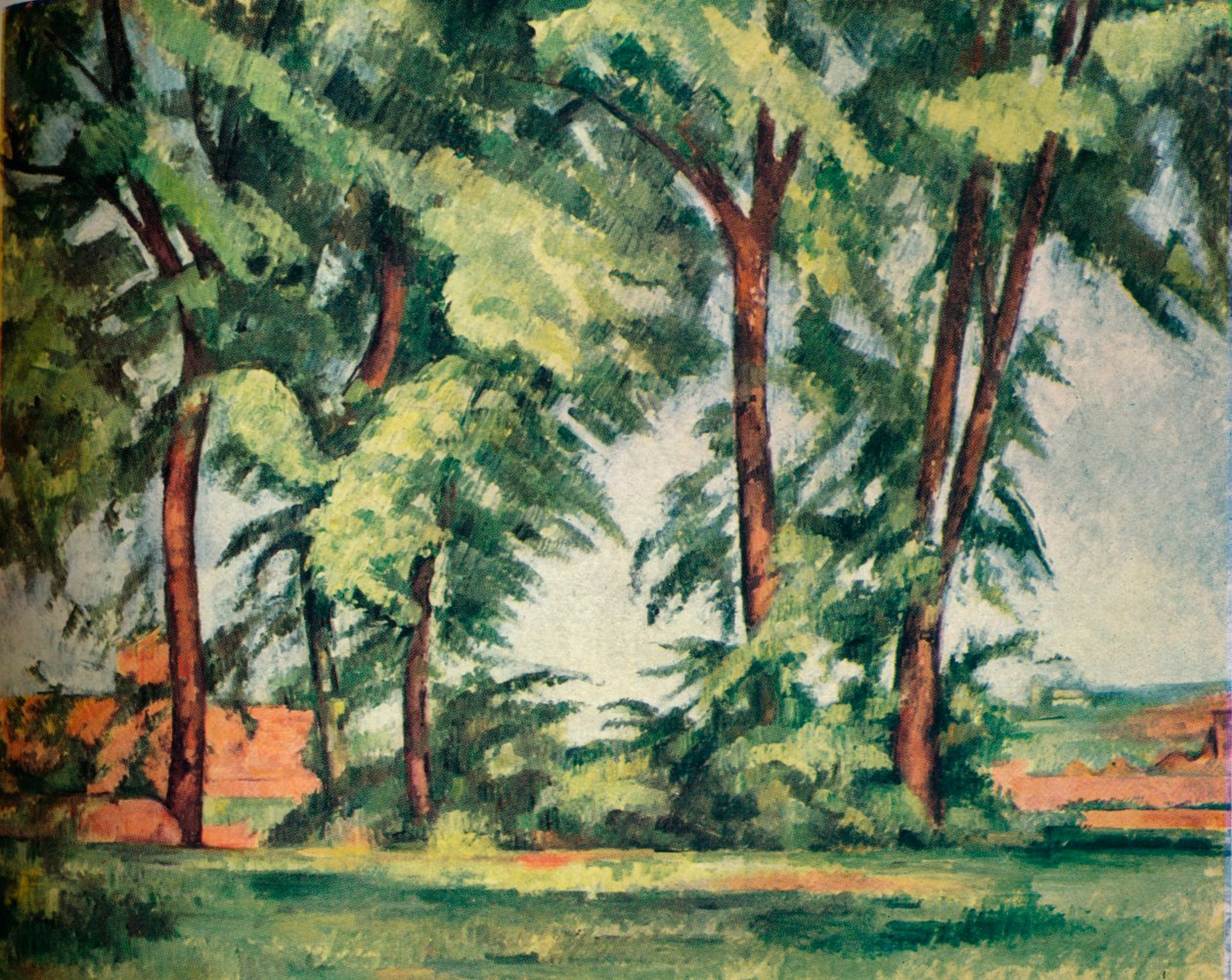 Wysokie drzewa w Jas de Bouffan, c1883, 1929 autorstwa Paul Cézanne