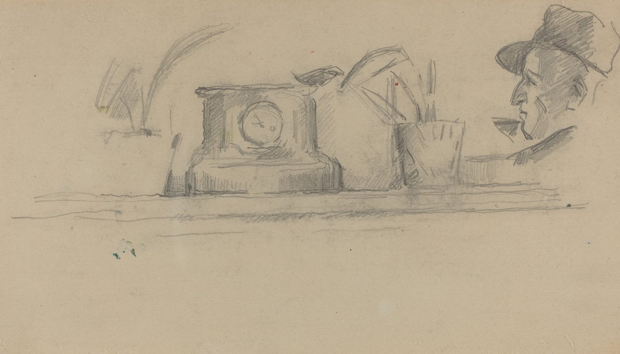 Ojciec artysty i przedmioty na płaszczu [verso] autorstwa Paul Cézanne