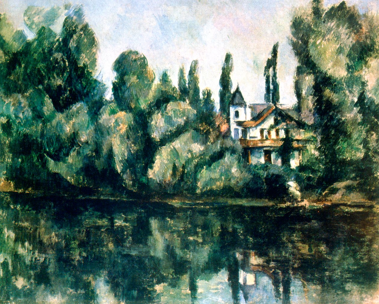 Brzegi Marny, willa nad brzegiem rzeki, ok. 1888 r. autorstwa Paul Cézanne