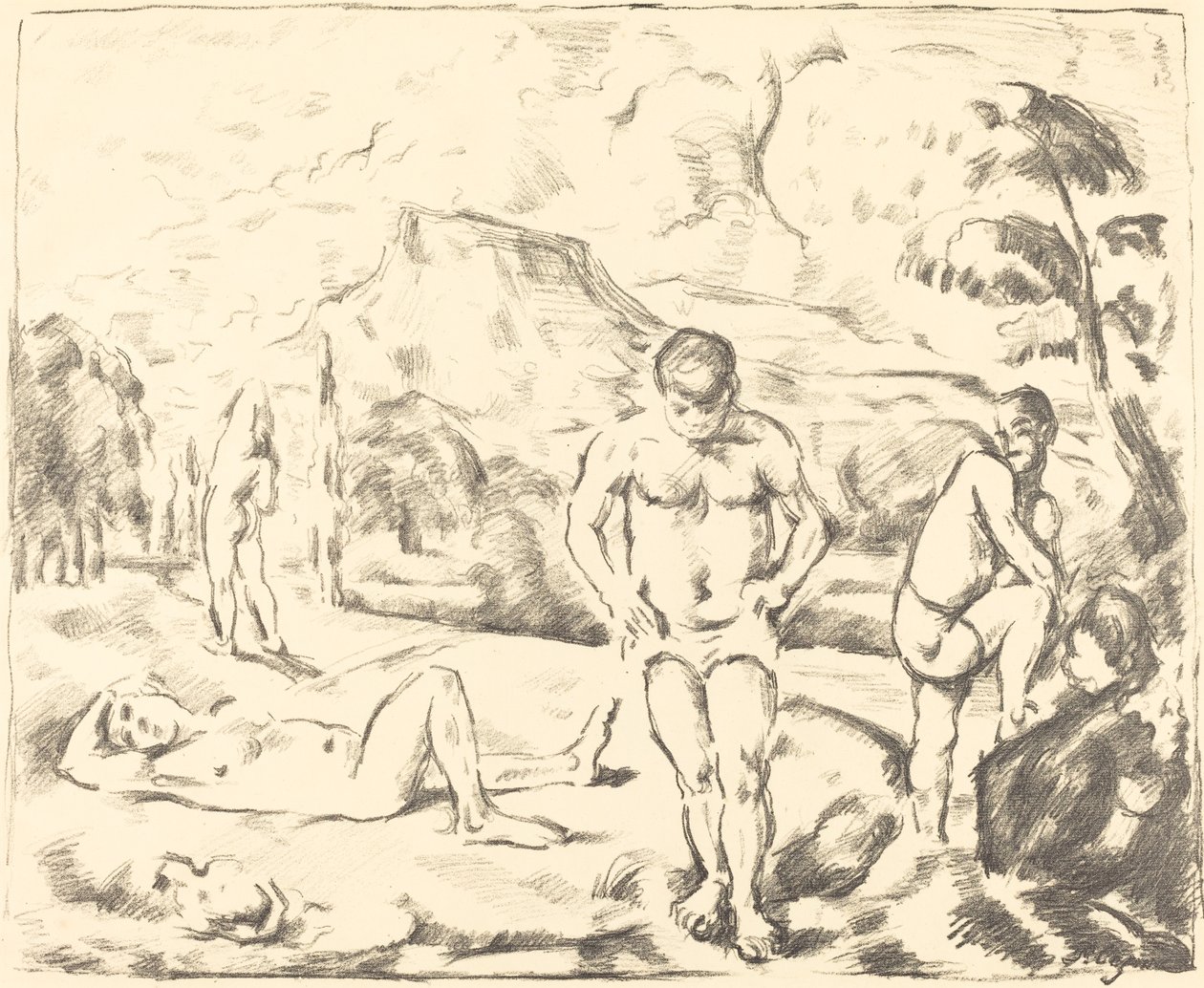 Duży talerz kąpiących się, 1896-1897. autorstwa Paul Cézanne