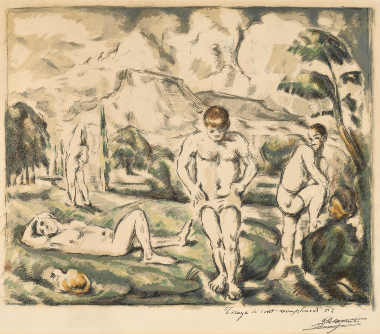 Duży talerz kąpiących się, 1896-1897. autorstwa Paul Cézanne