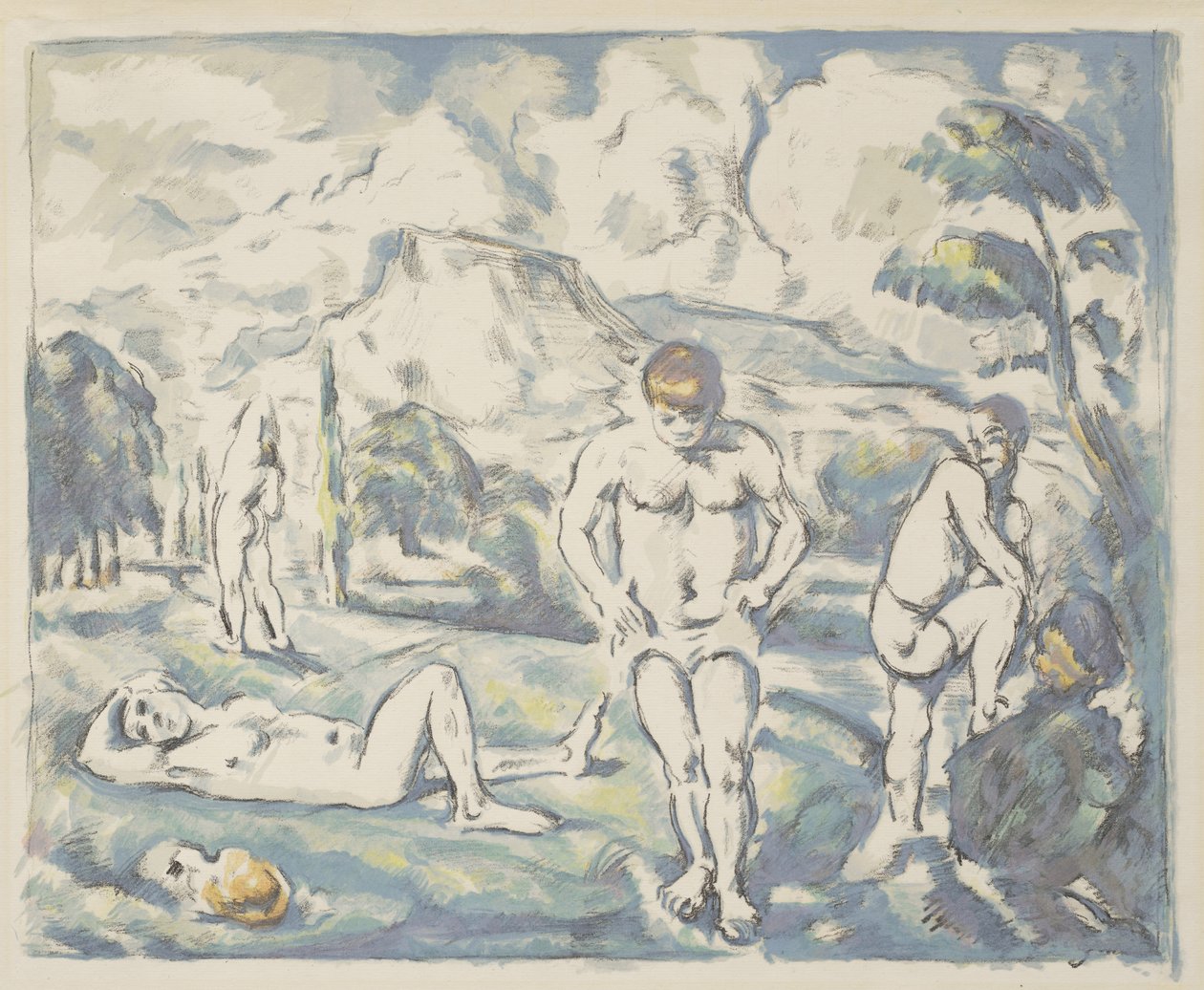 Kąpiący się: Duży talerz, 1898 autorstwa Paul Cézanne