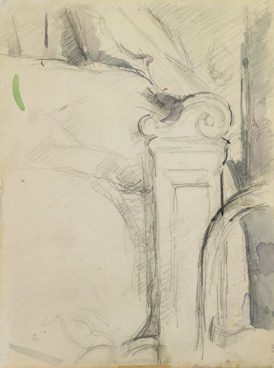 Bedstead (ołówek i wc na papierze) autorstwa Paul Cézanne