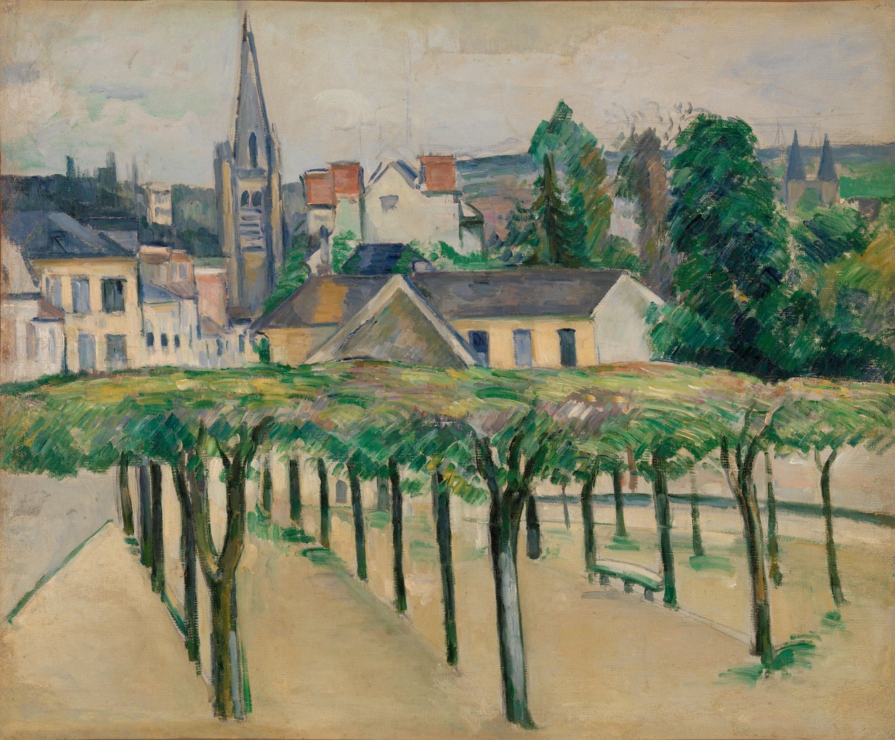 Kościół Saint-Aspais widziany z Place de la Préfecture w Melun autorstwa Paul Cézanne