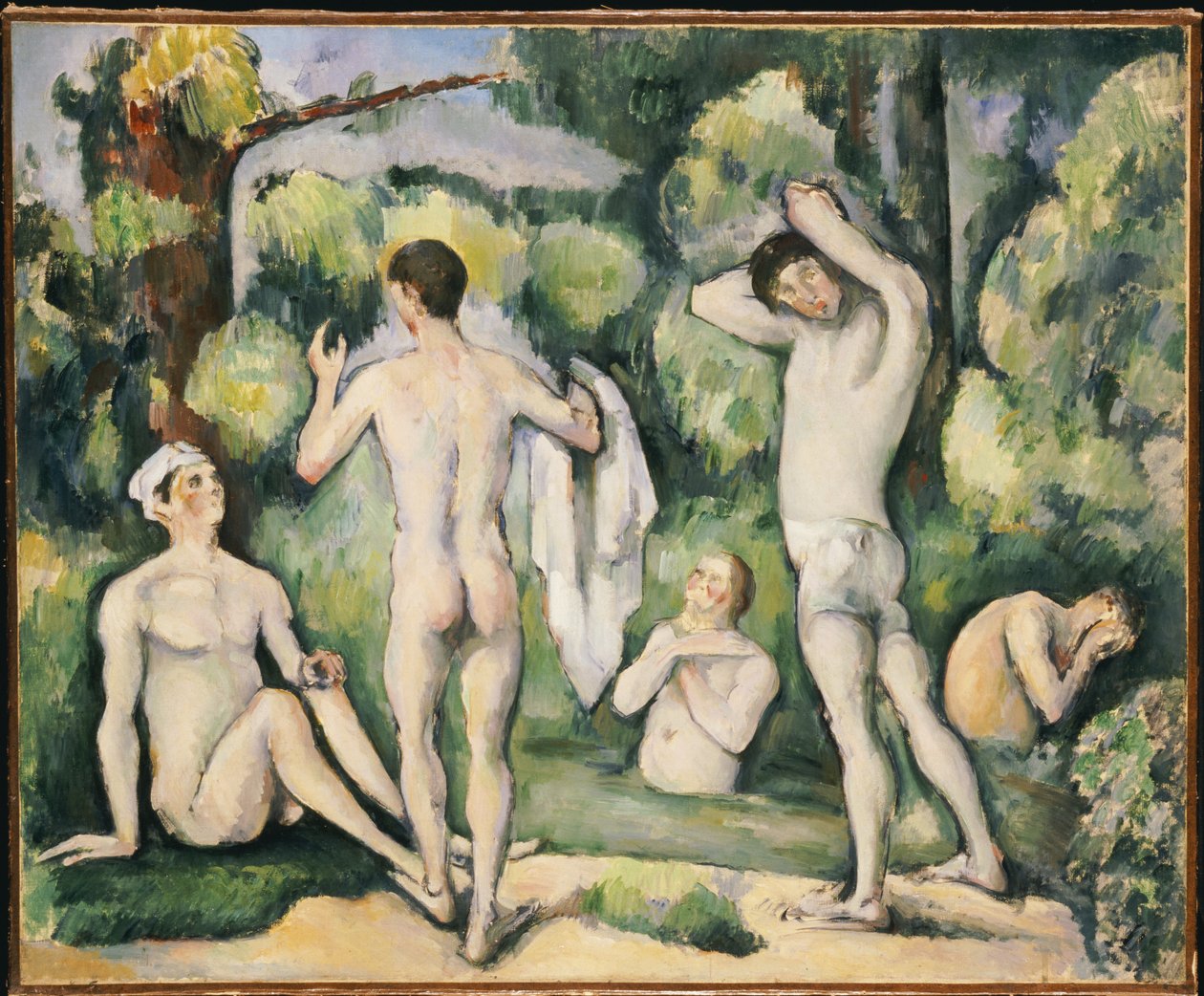 Pięciu kąpiących się, ok. 1880-82 autorstwa Paul Cézanne