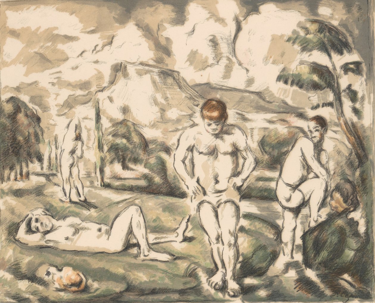 Wielcy Kąpiący Wielcy Kąpiący, ca. 1898., ca. 1898. autorstwa Paul Cézanne