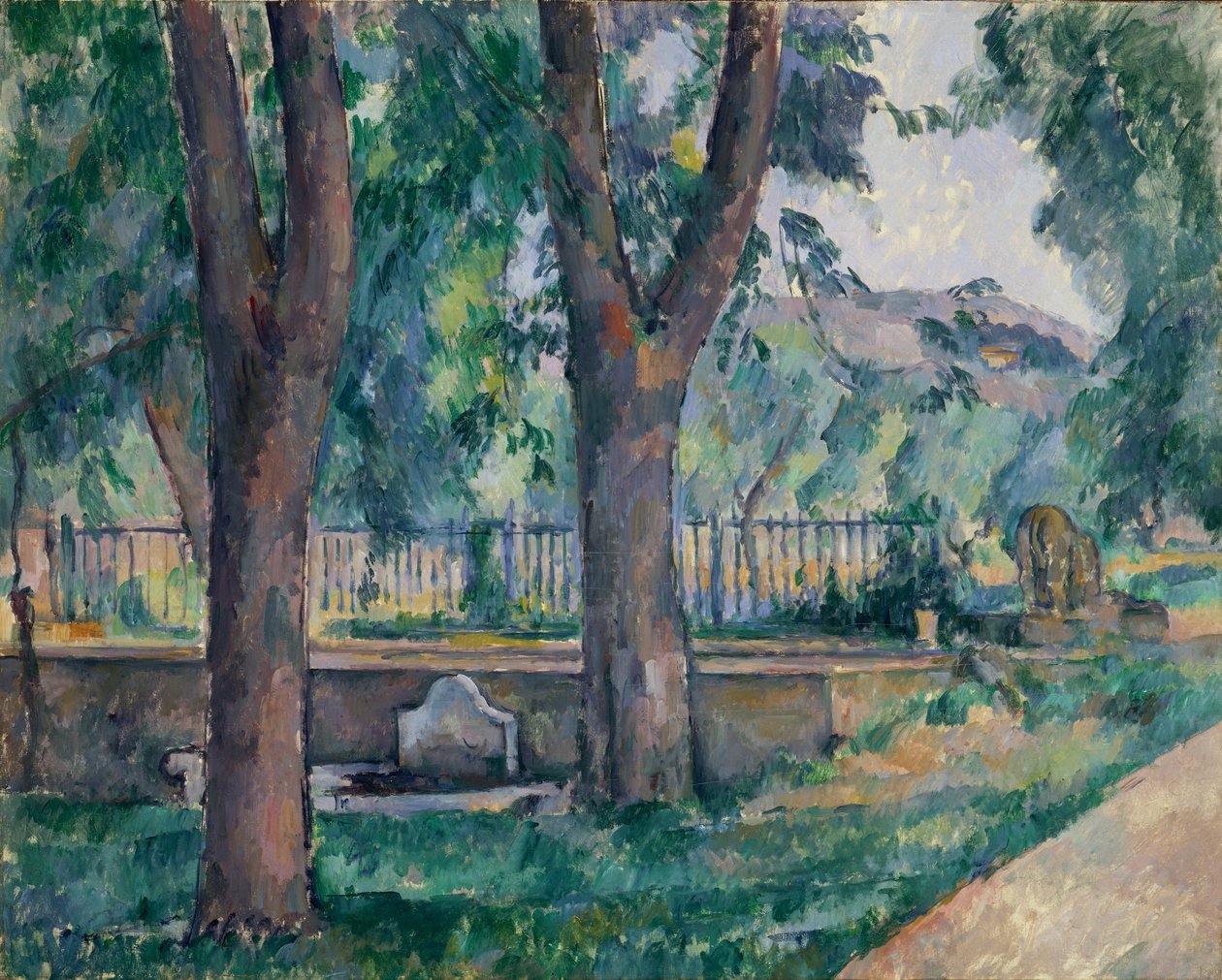 Basen w Jas de Bouffan, ca. 1885-86. autorstwa Paul Cézanne