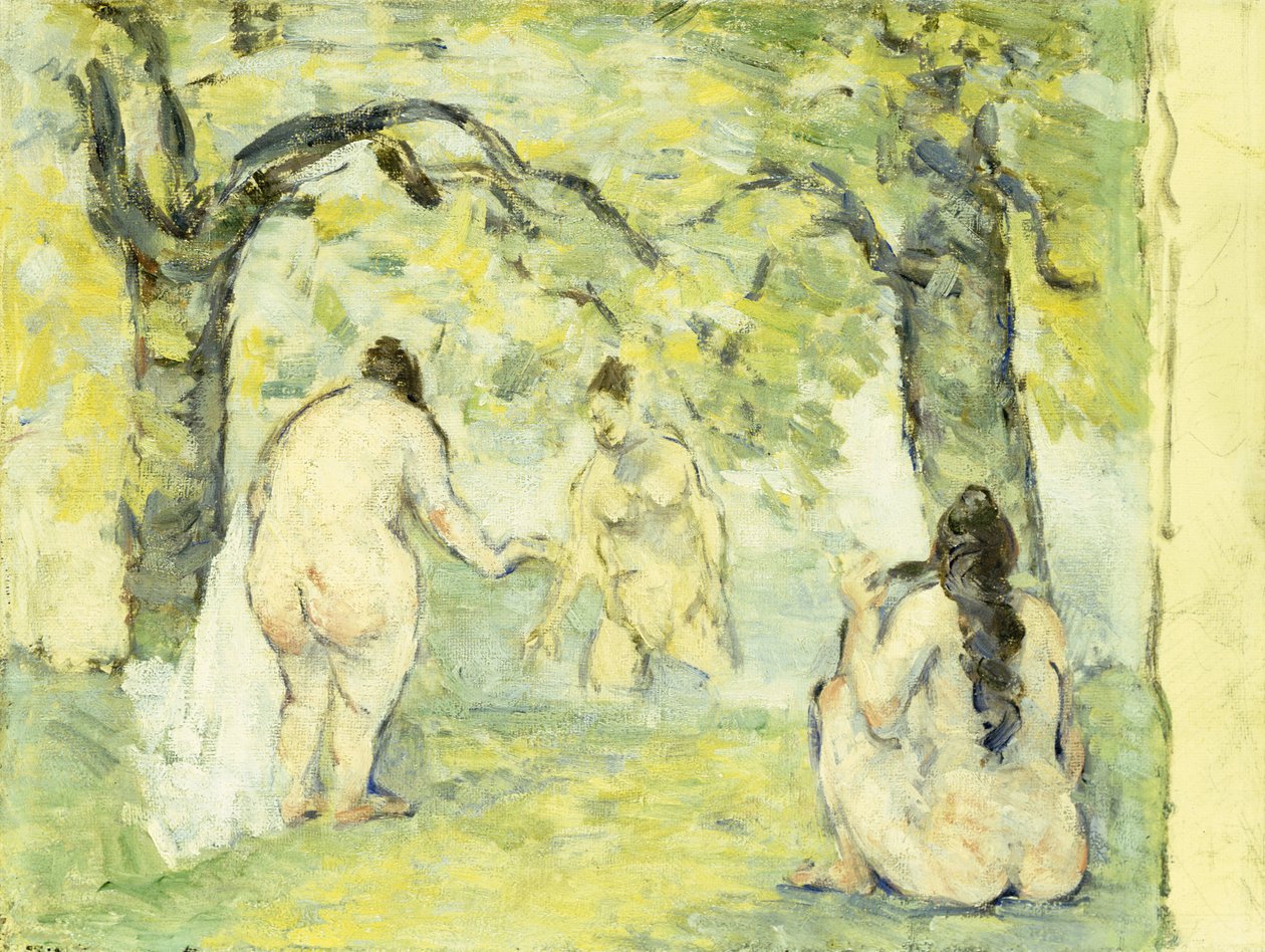 Trzech Kąpiących się, 1875-77 autorstwa Paul Cézanne