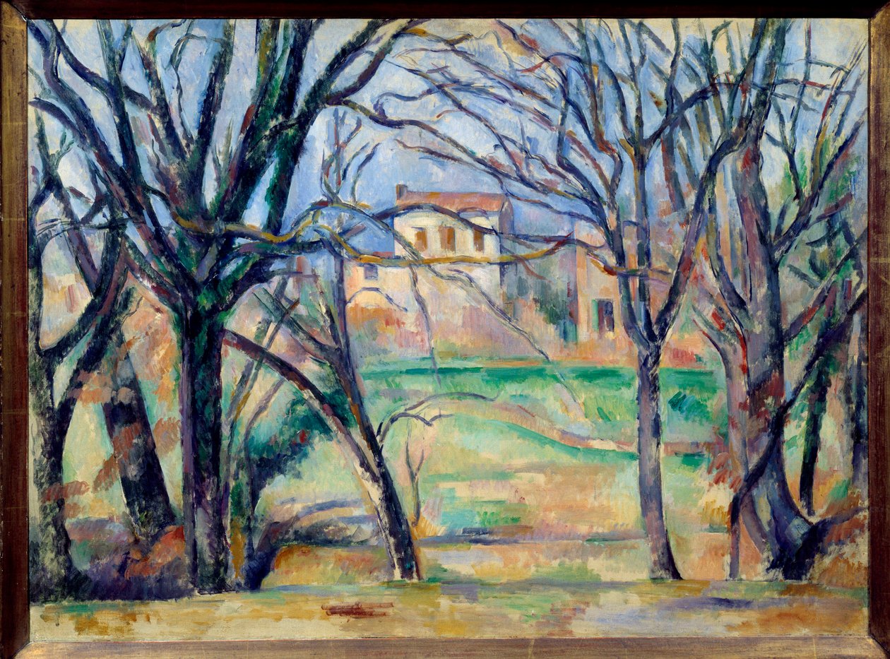 Drzewa i domy Malarstwo Paul Cezanne (1839-1906) XIX w. Ndz. 0,54x0,73 m Paryż, Musee de l