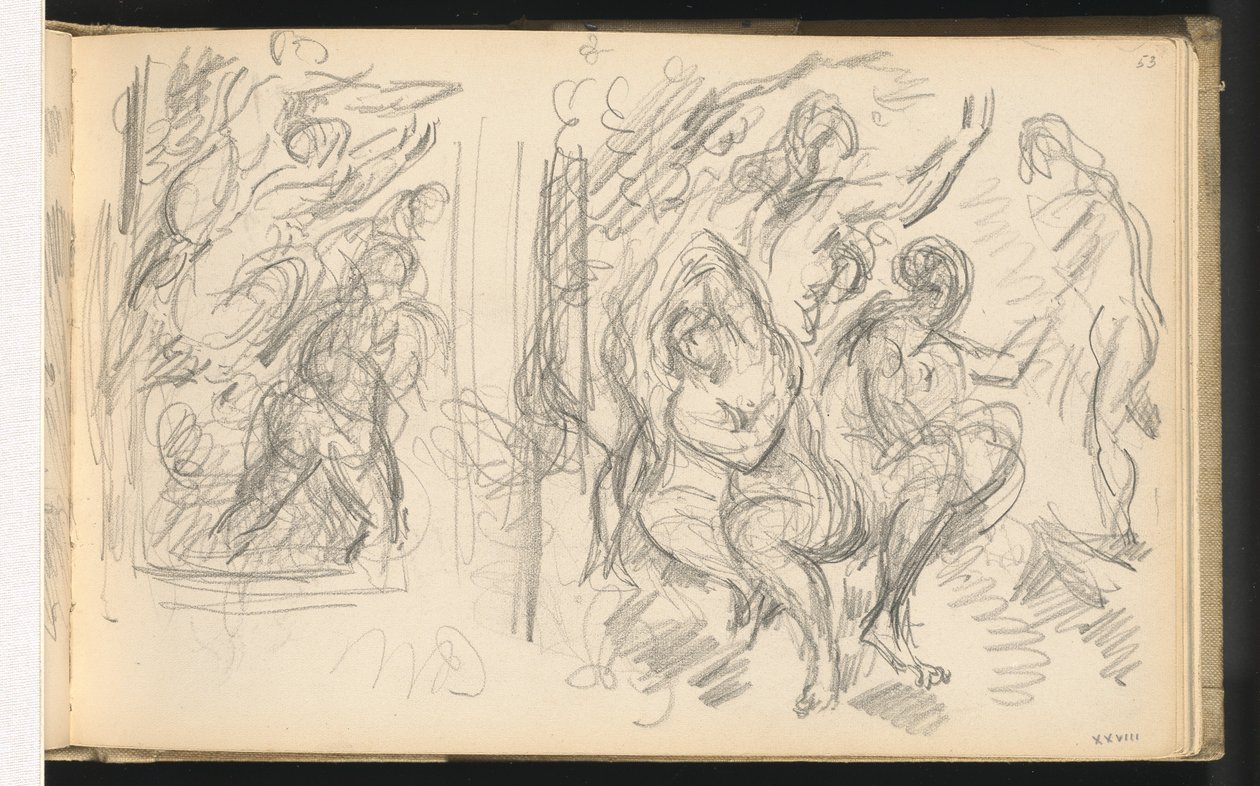 Dwa etiudy do „Sądu Parysa” lub „Kochego Pasterza” autorstwa Paul Cézanne