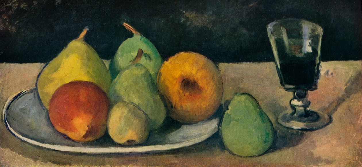 Szkło i gruszki, 1879-80 autorstwa Paul Cézanne