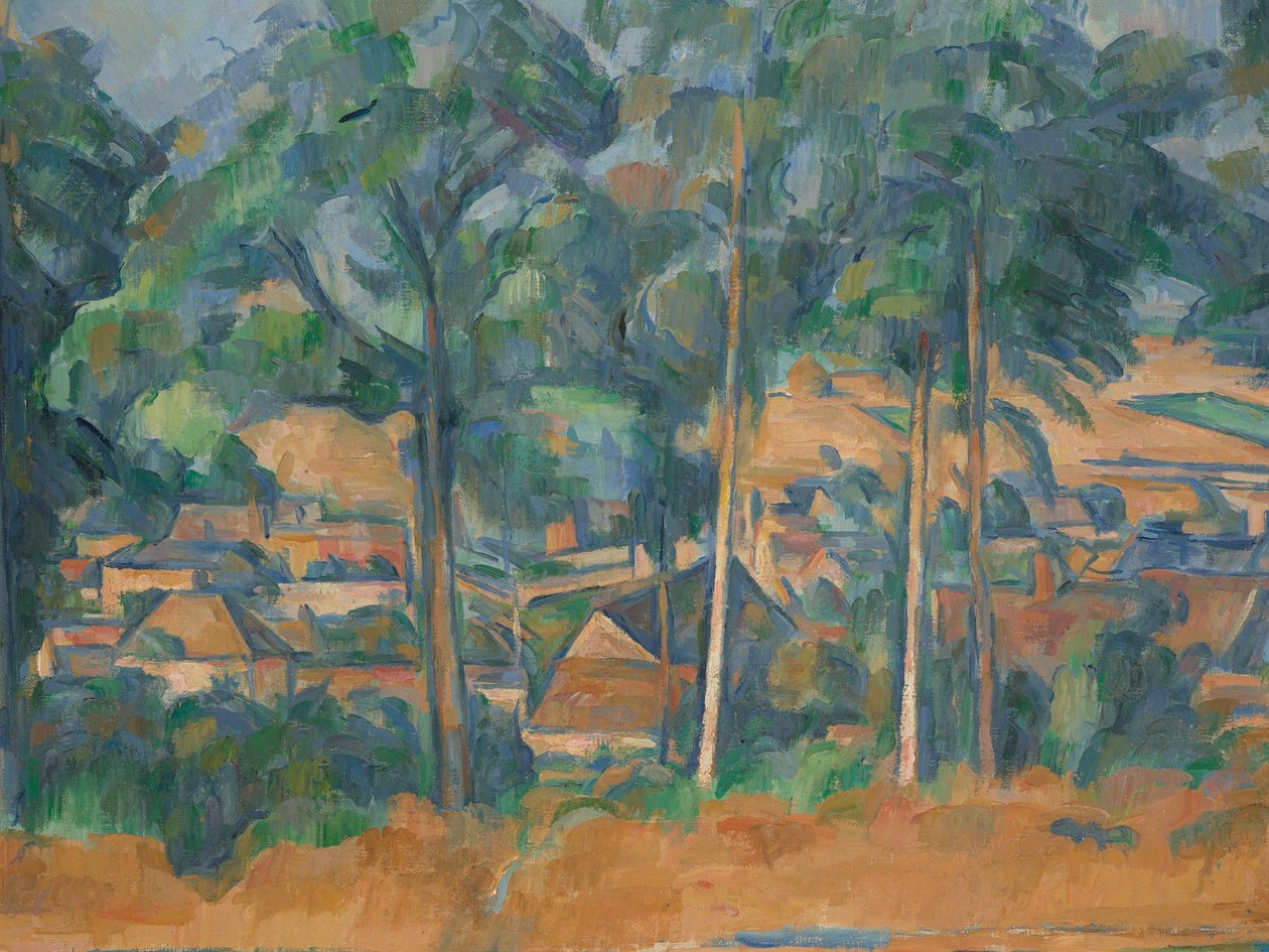 Wioska za drzewami (Marines), ok. 1898 (olej na płótnie) autorstwa Paul Cézanne