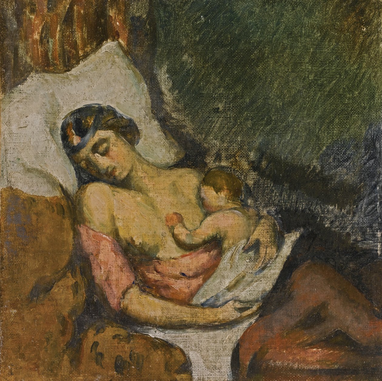Kobieta karmiąca dziecko piersią, ok. 1872 autorstwa Paul Cézanne