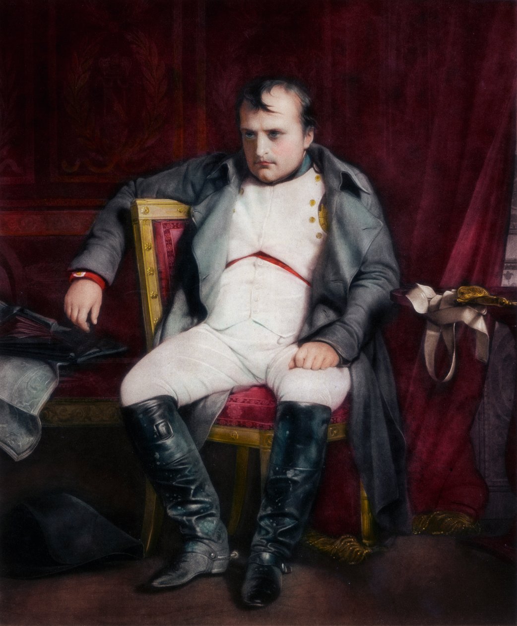 Napoleon pod Fontainebleau podczas pierwszej abdykacji - 31 marca 1814, 1845. autorstwa Paul Delaroche
