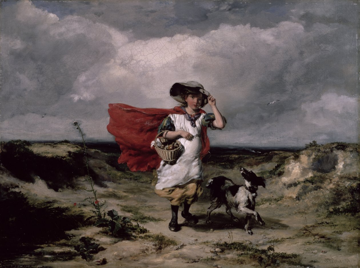 Przeprawa przez wrzosowisko, wietrzny dzień, 1836 autorstwa Paul Falconer Poole