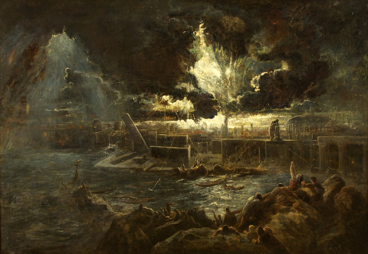 Zniszczenie Pompejów, ok. 1835 (olej na płótnie) autorstwa Paul Falconer Poole