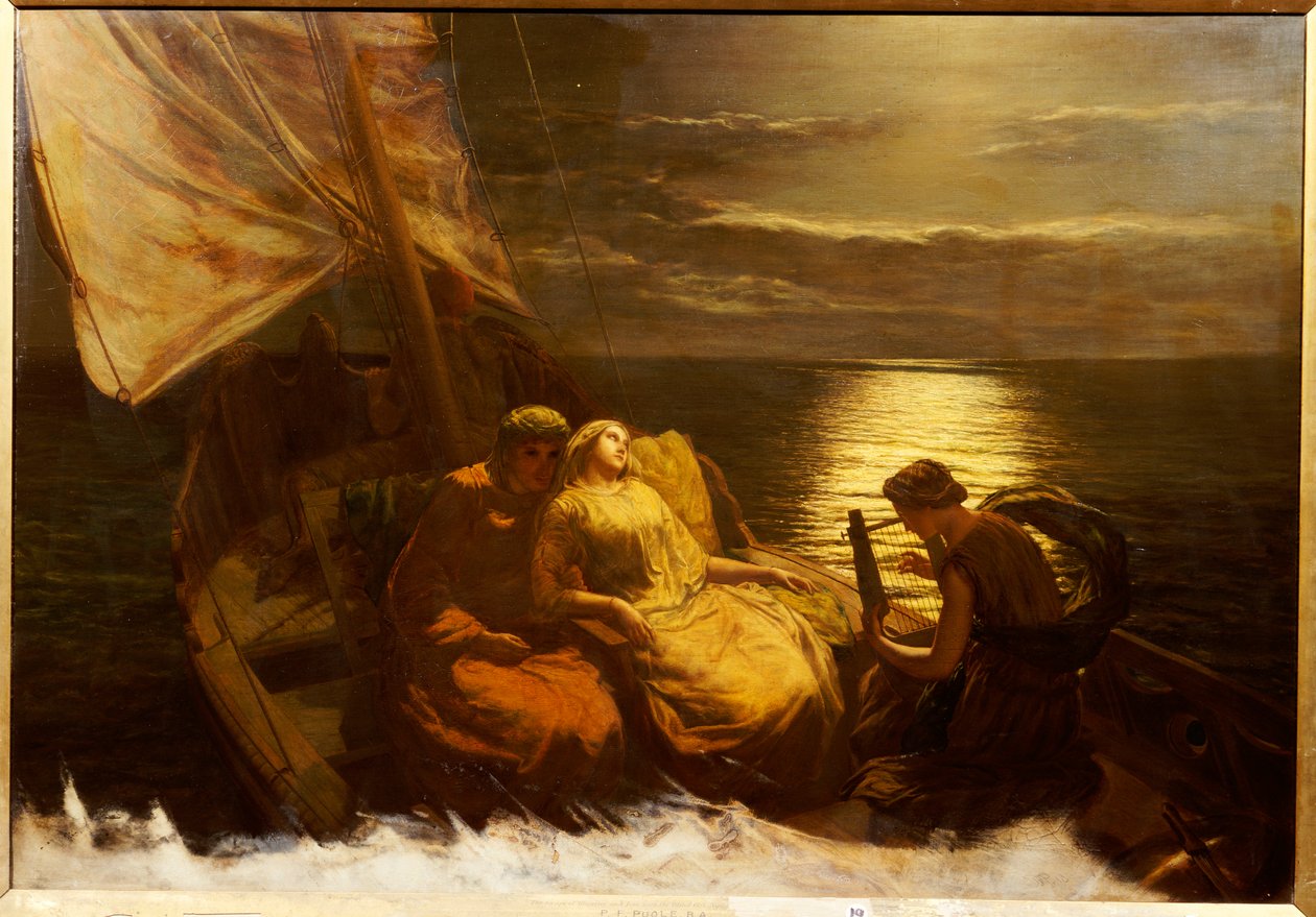 Ucieczka Glauka i Ione z niewidomą Nydią z Pompejów, 1860 autorstwa Paul Falconer Poole