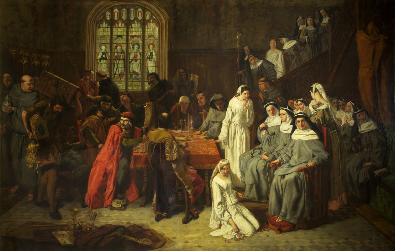 Nawiedzenie i kapitulacja klasztoru Syon, ok. 1846 (olej na płótnie) autorstwa Paul Falconer Poole