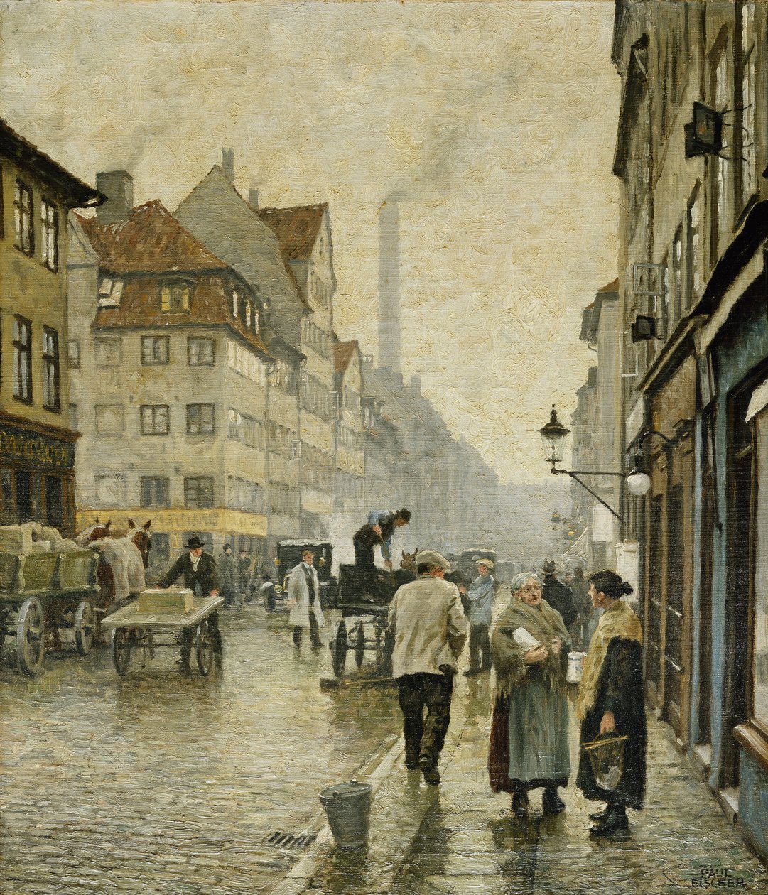 Krystalgade, Kopenhaga, autorstwa Paul Fischer