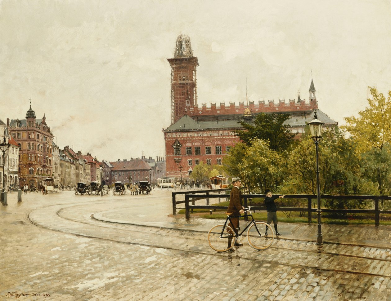 Raadhuspladsen, Kopenhaga, 1893 autorstwa Paul Fischer