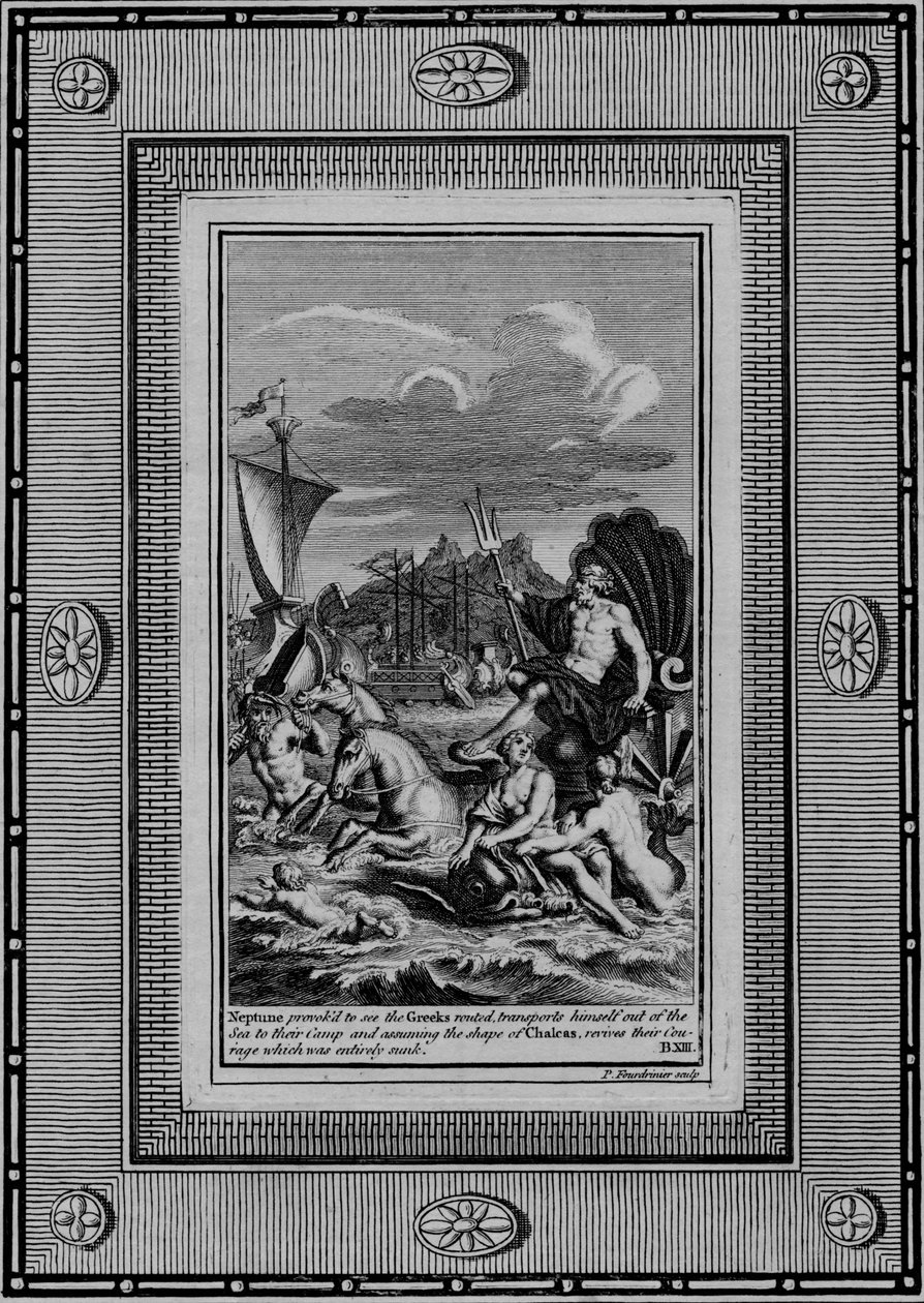 Neptun sprowokowany, aby zobaczyć rozgromienie Greków autorstwa Paul Fourdrinier