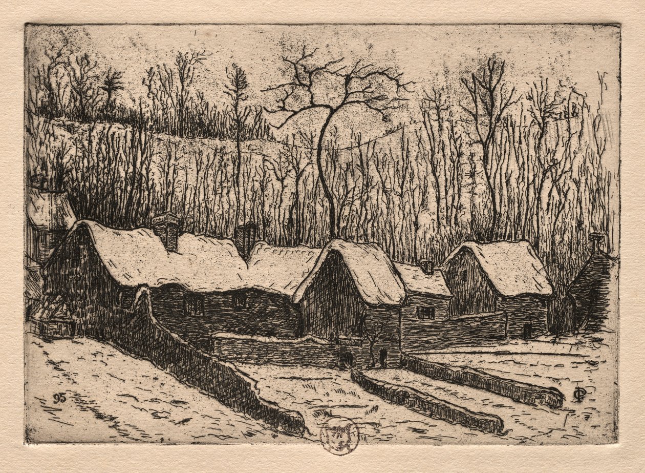 Sześć akwafort: Piekarnia kryty strzechą, Auvers, 1895. autorstwa Paul Gachet