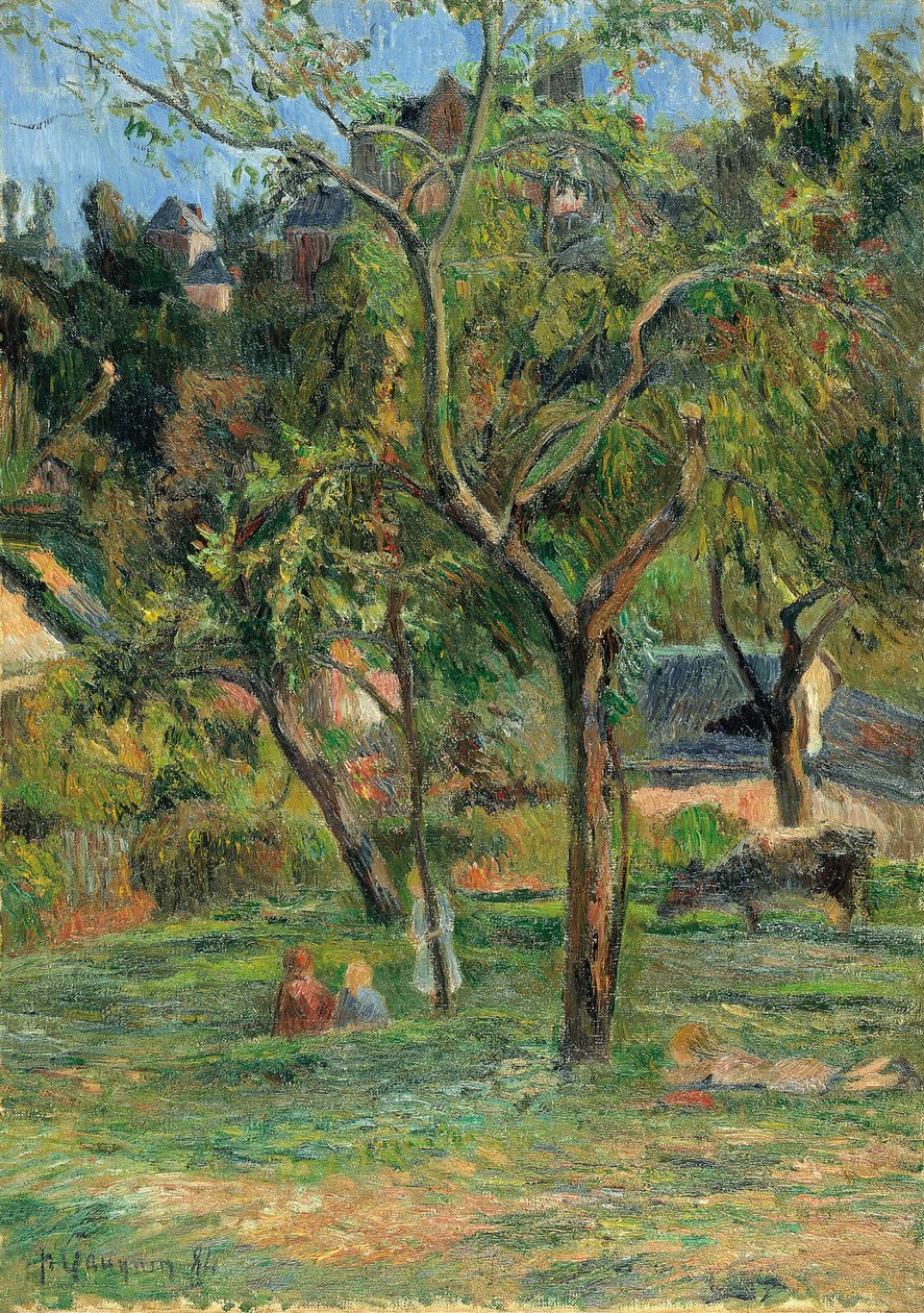 Sad pod kościołem Bihorel, 1884 autorstwa Paul Gauguin