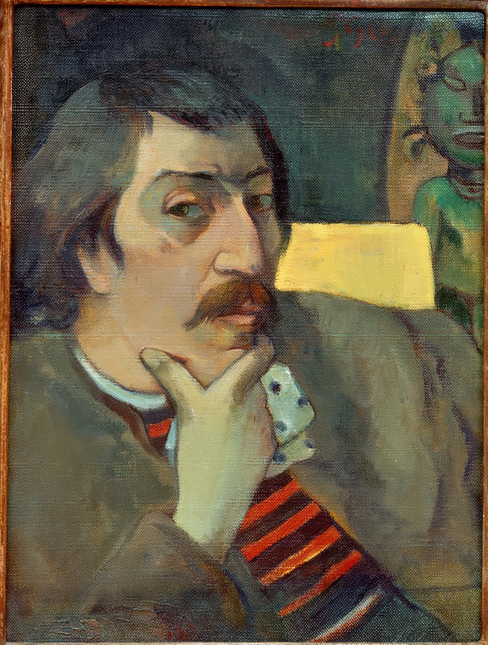 Autoportret z idolem autorstwa Paul Gauguin