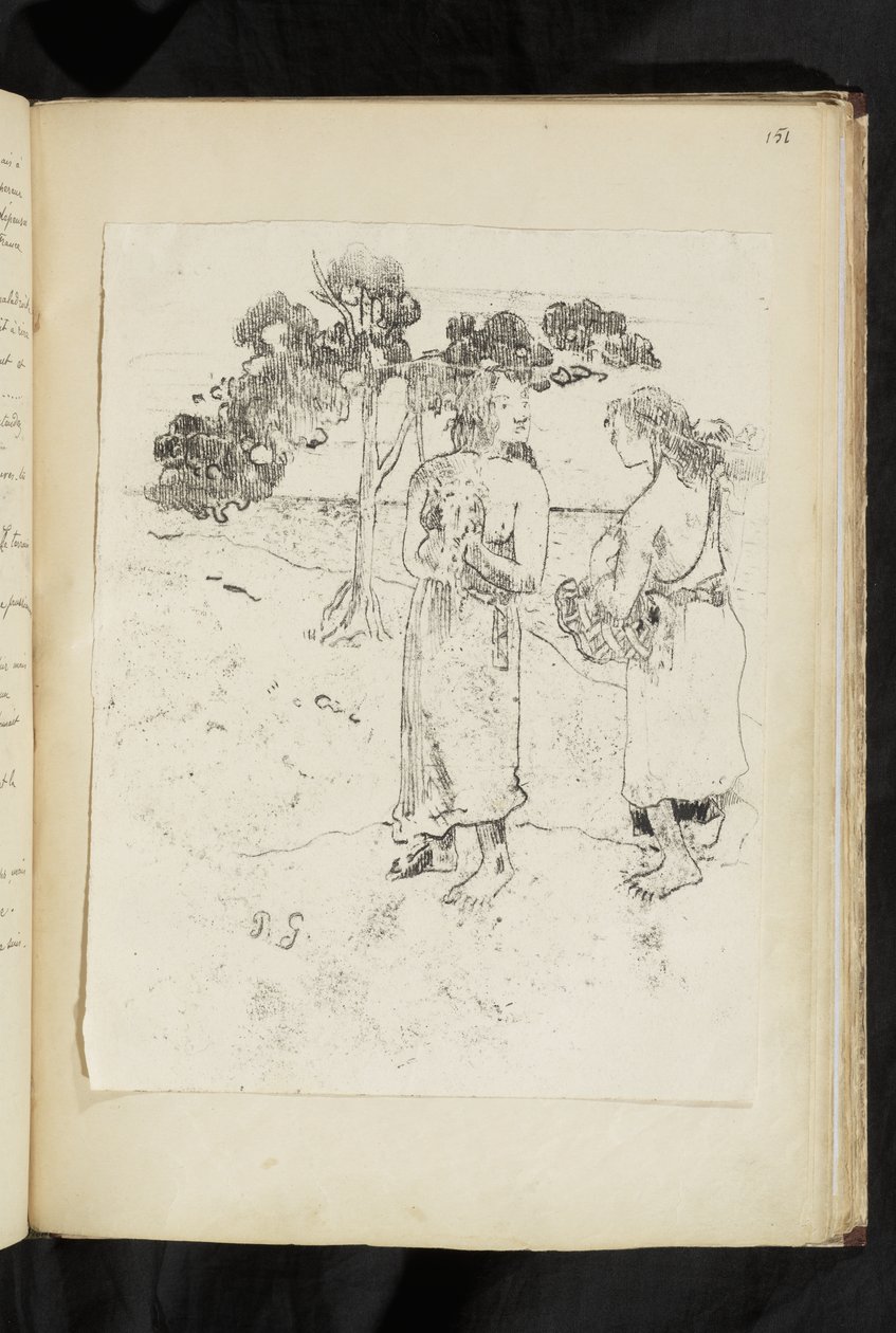 Przed i po - Dwie kobiety rozmawiające w krajobrazie autorstwa Paul Gauguin