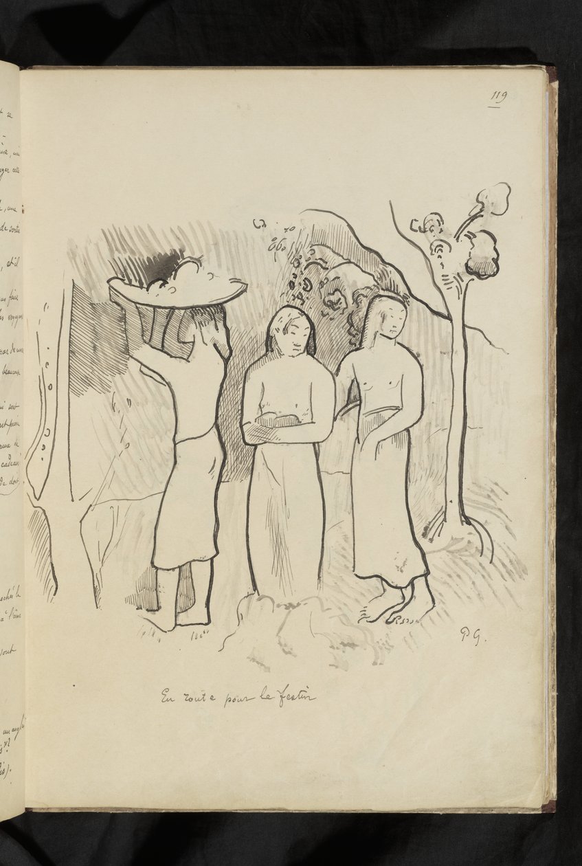 Przed i po - rysunek „W drodze na ucztę” autorstwa Paul Gauguin