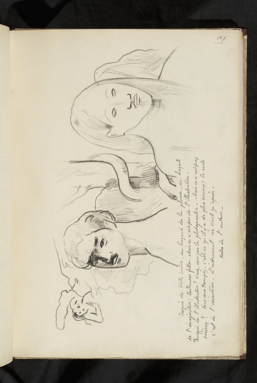 Avant et après - tekst i rysunek Adama i Ewy z wężem wijącym się wokół drzewa za nimi autorstwa Paul Gauguin