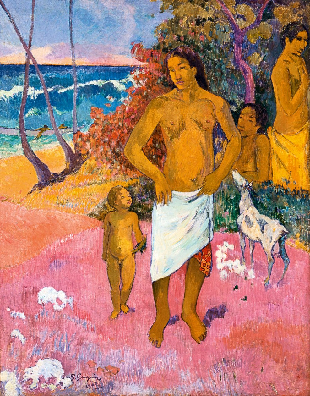 Kąpiących się. autorstwa Paul Gauguin