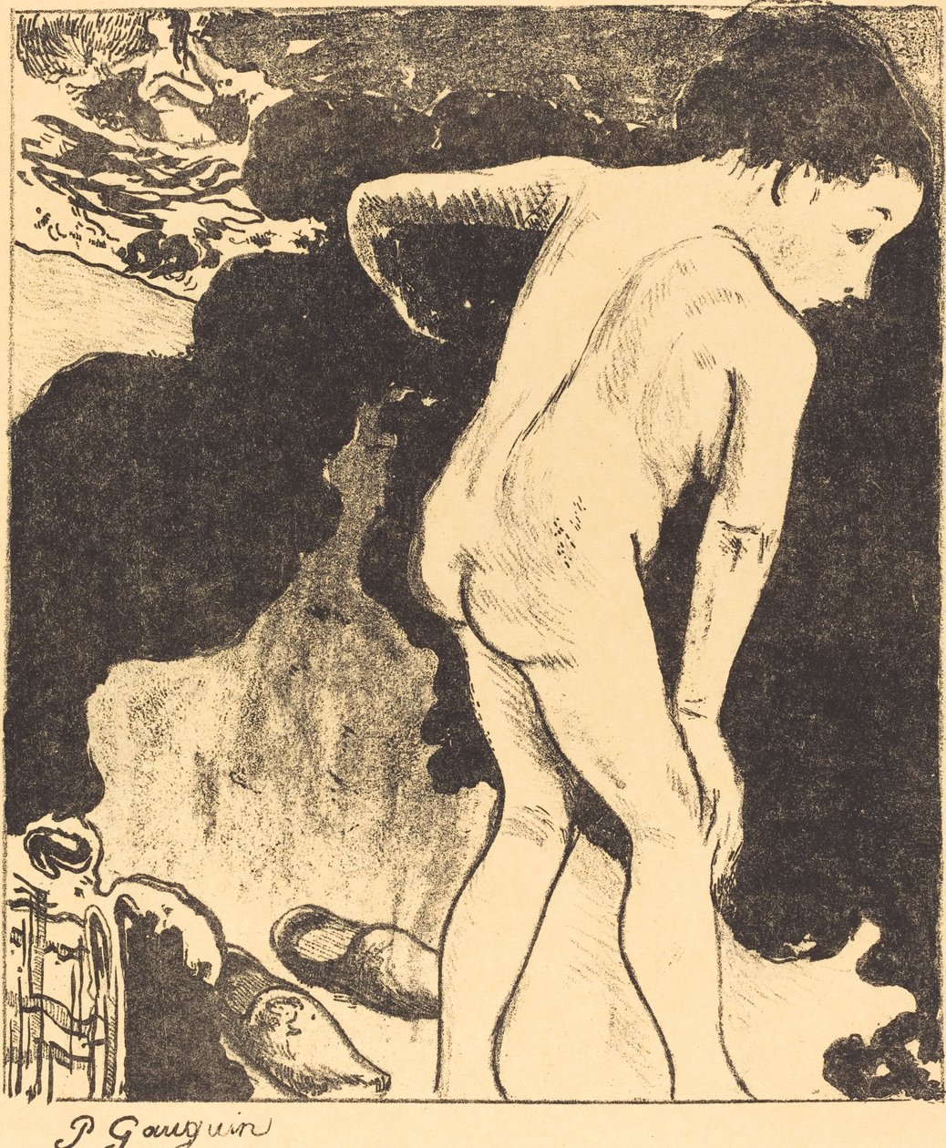 Kąpiący się w Bretanii Breton Kąpiący się, 1889. autorstwa Paul Gauguin