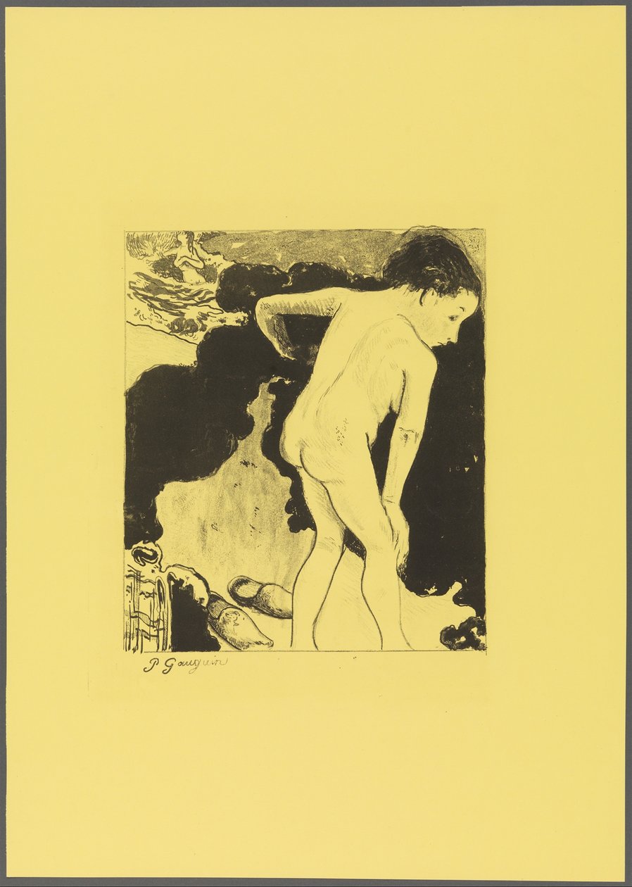 Badende in der Bretagne, aus der "Volpini Suite: Dessins lithographiques" autorstwa Paul Gauguin