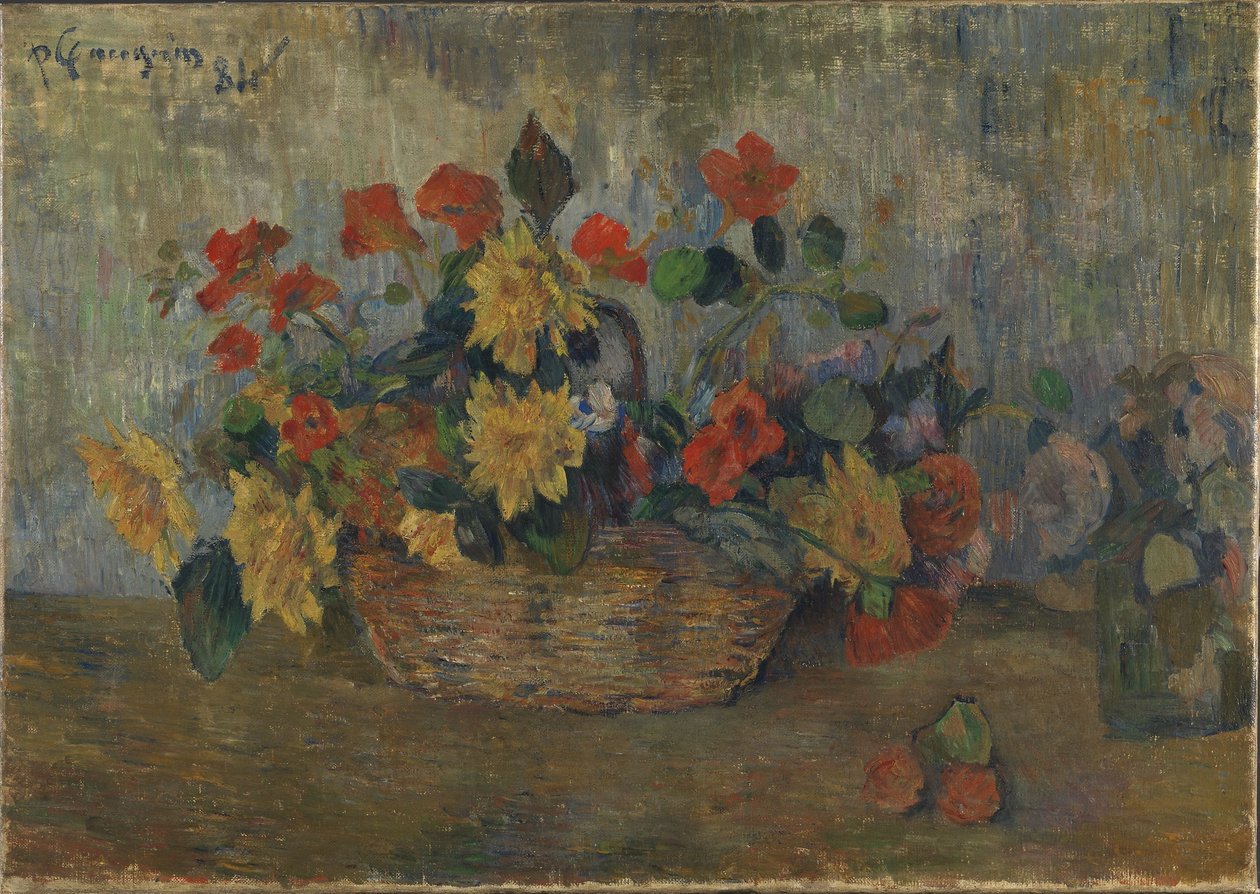 Kosz kwiatów autorstwa Paul Gauguin