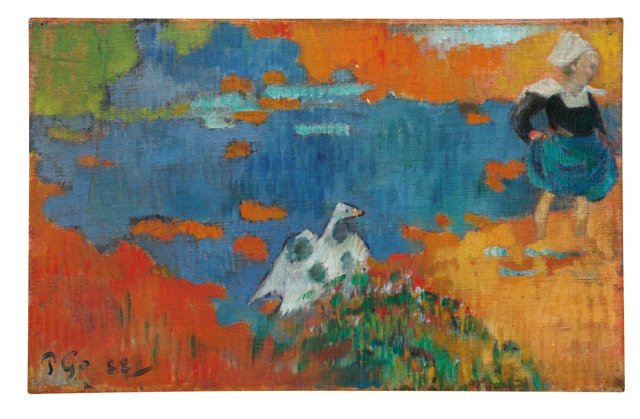 Bretonka i gęś nad wodą, 1888 autorstwa Paul Gauguin