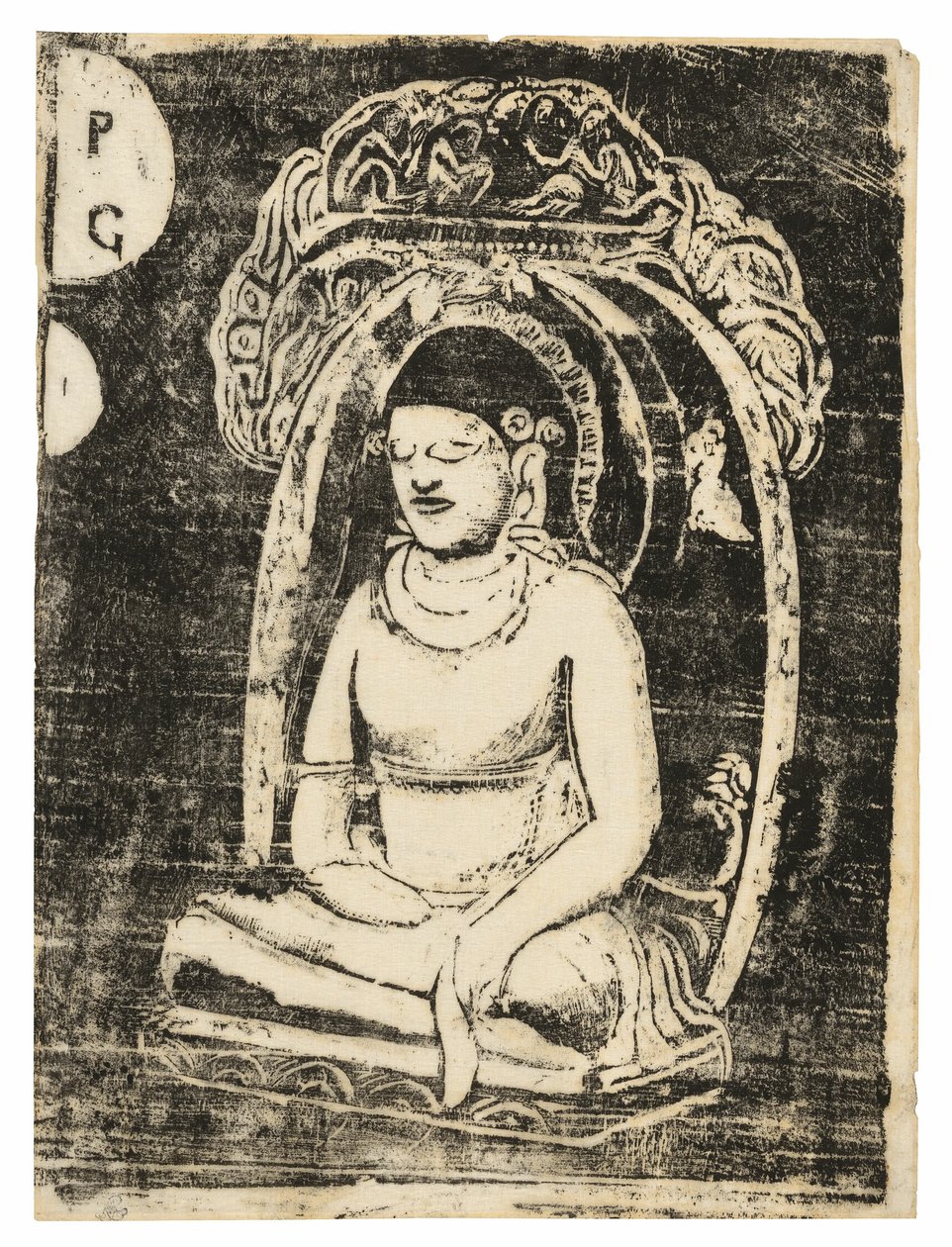 Budda, z zestawu późnych odbitek drewnopodobnych autorstwa Paul Gauguin