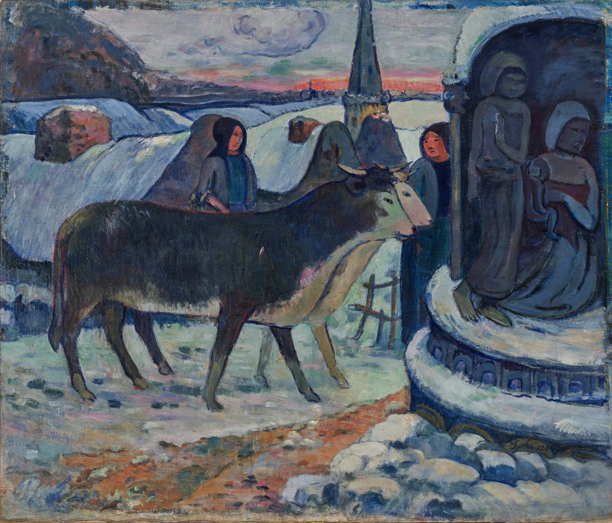 Noc Bożego Narodzenia - Błogosławieństwo wołów autorstwa Paul Gauguin