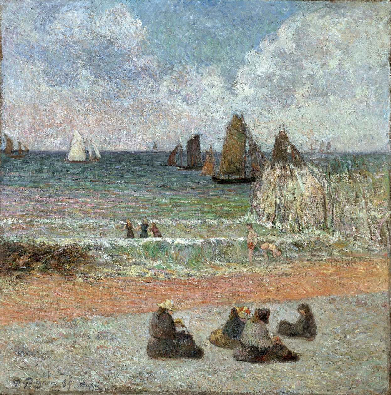 Wybrzeże w Dieppe par Gauguin, Paul Eugene Henri (1848-1903). Olej na płótnie, format : 71,5x71,5 autorstwa Paul Gauguin