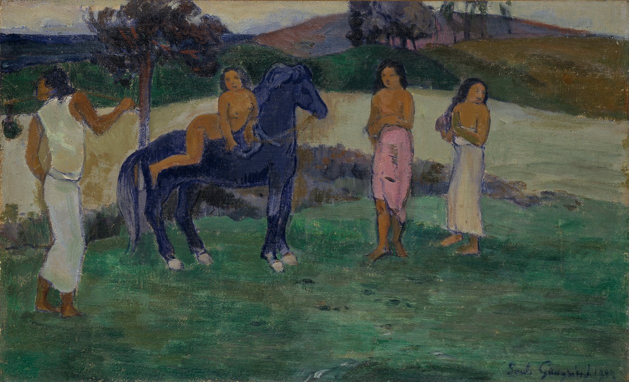 Kompozycja z postaciami i koniem autorstwa Paul Gauguin