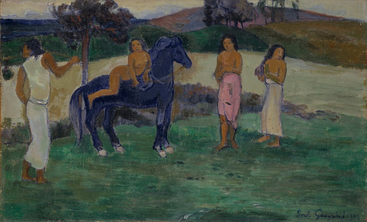 Kompozycja z postaciami i koniem, 1902. autorstwa Paul Gauguin