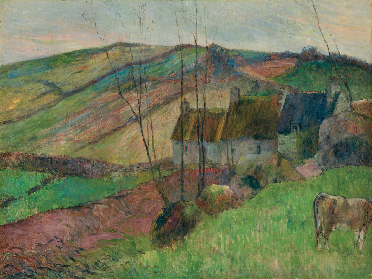 Domki na zboczach Mont Sainte-Marguerite; Domki od strony Montagne Sainte-Marguerite, 1888 autorstwa Paul Gauguin