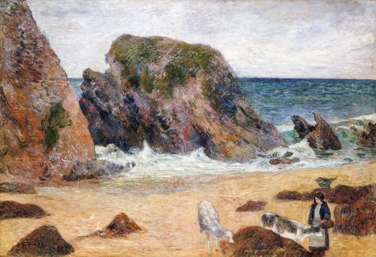 Krowy na wybrzeżu, 1886 autorstwa Paul Gauguin