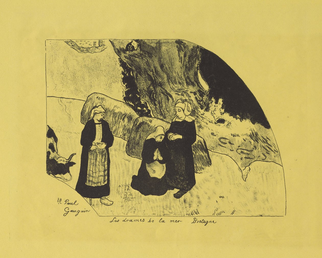 Dramaty morza: Bretania, 1889 autorstwa Paul Gauguin