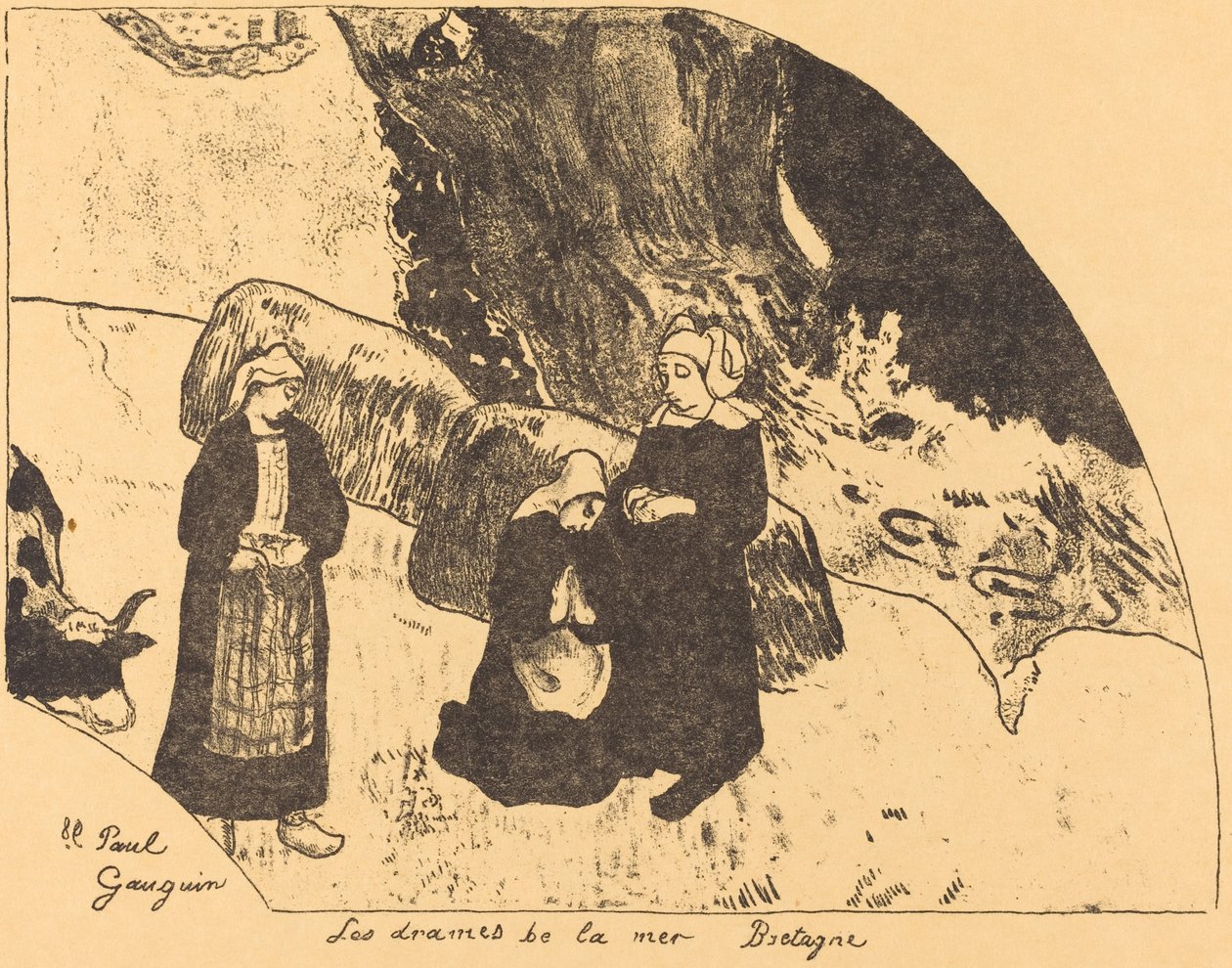 Dramaty morza, Bretania Dramaty morza, Bretania, 1889. autorstwa Paul Gauguin