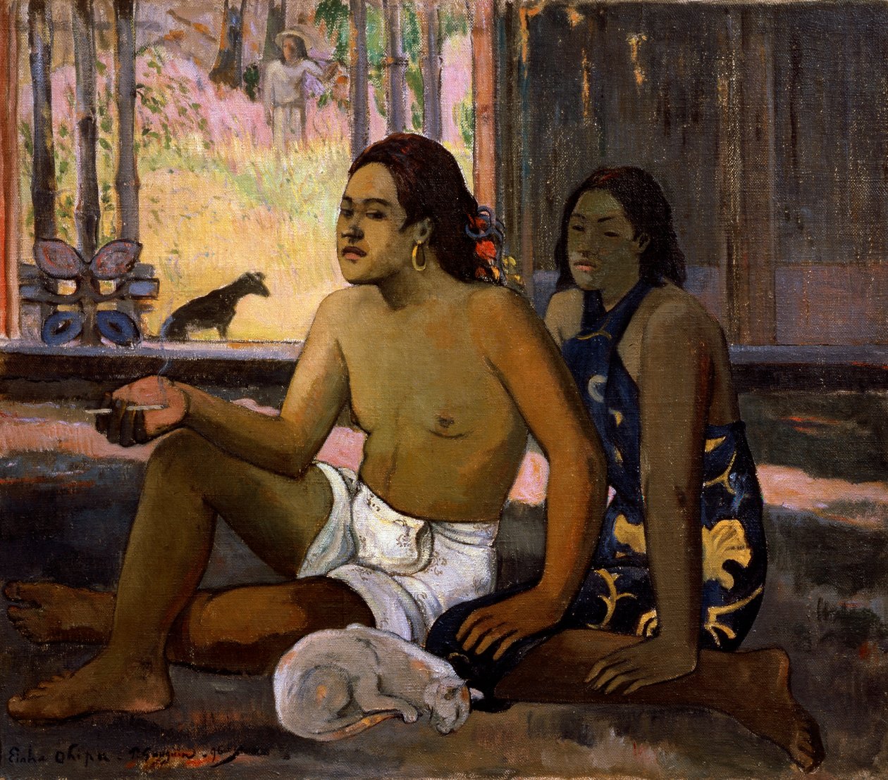 Nie działa Nie działa. Tahitanie w pokoju, 1896. autorstwa Paul Gauguin