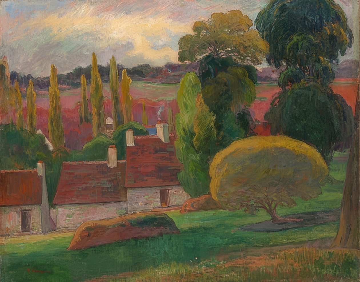 Dom wiejski w Bretanii. Około 1894 r autorstwa Paul Gauguin