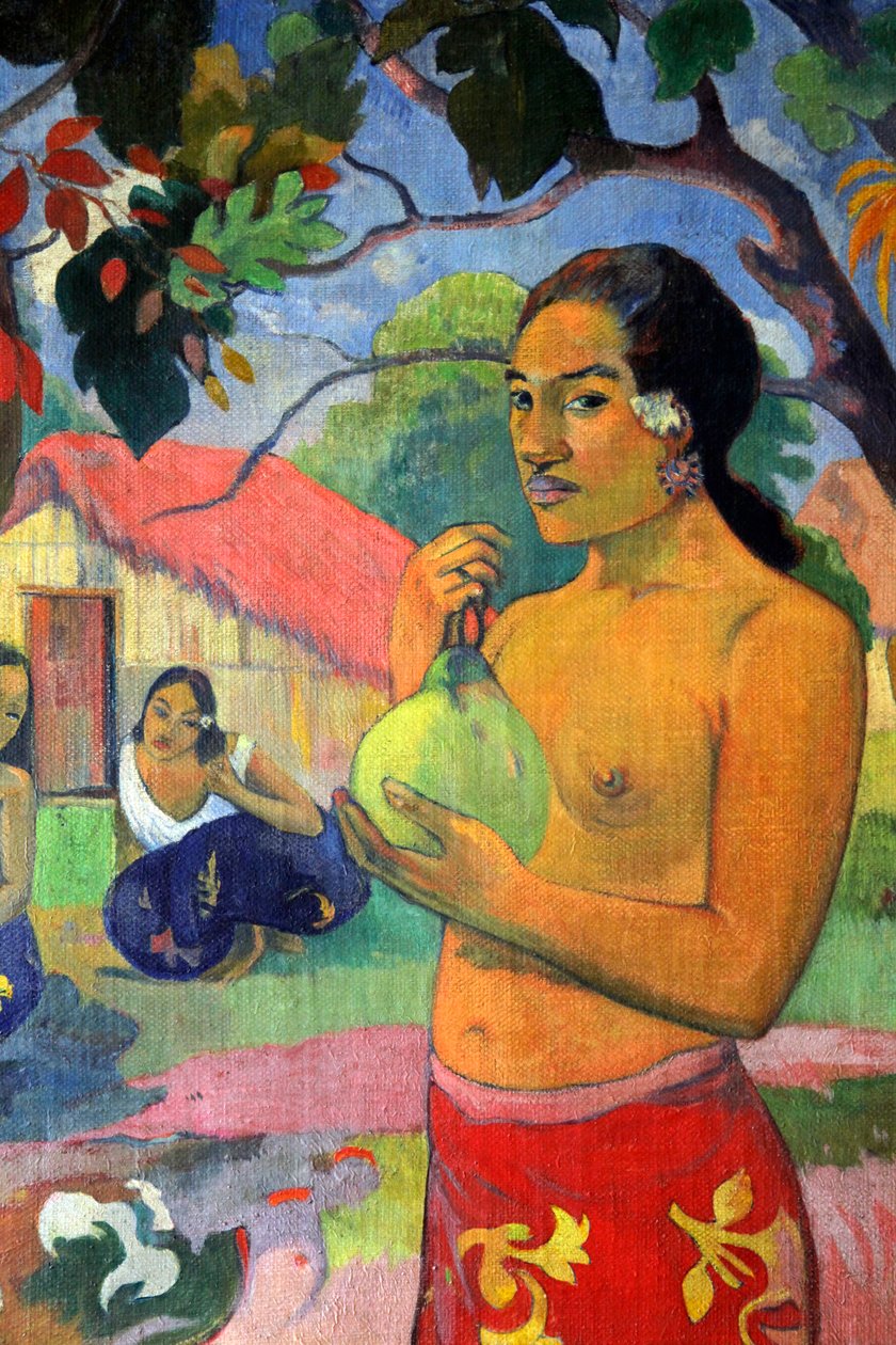 „Eu haere ia oe Kobieta trzymająca owoc. Dokąd idziesz”, 1893. autorstwa Paul Gauguin