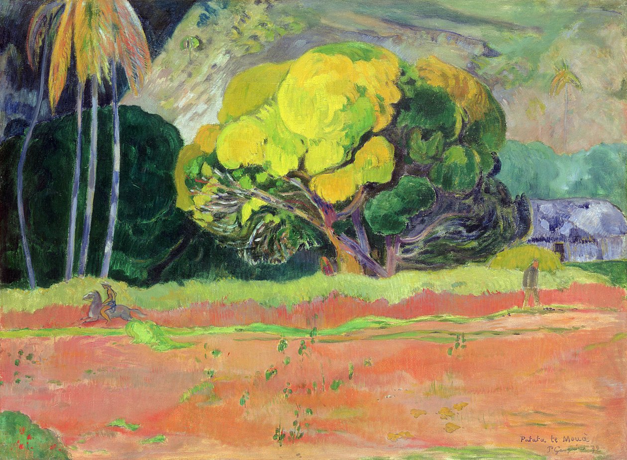 Fatata te Moua (U podnóża góry) autorstwa Paul Gauguin